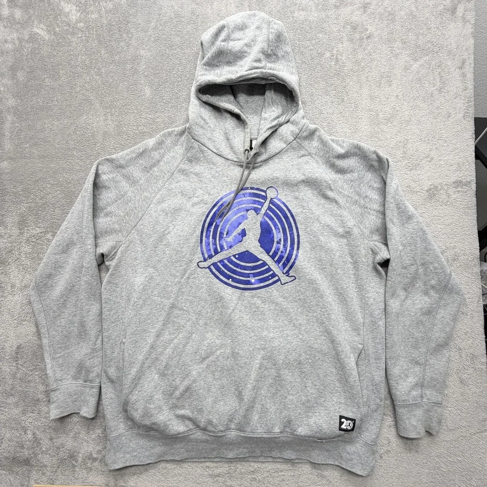 Nike Air Jordan Space Jam 20th Anniversary Fleece Hoodie Mens 2XL Gray 823714-06